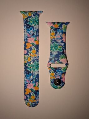 Mickey Floral Navy Silicone Sport Watch Band (35mm)